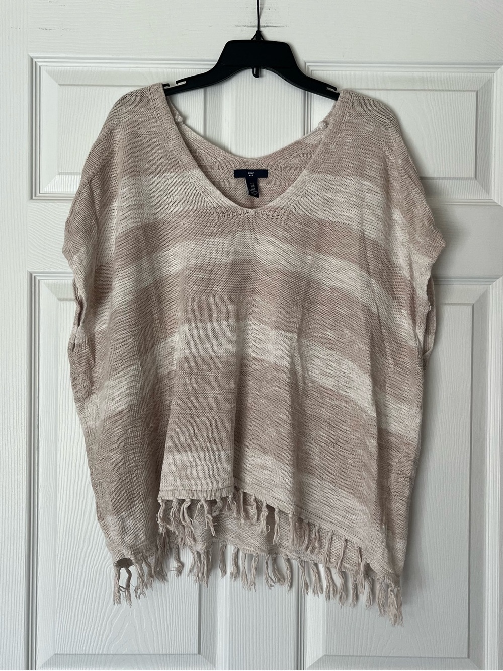 GAP Fringe Knit Poncho Top